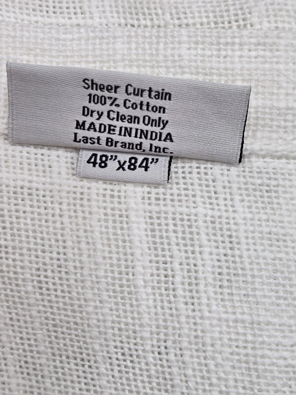 NWT QUINCE Set Of 4 48x84 Cotton Sheer Curtains White 0718